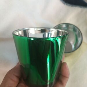 6 Green and Silver Metallic Tumbler